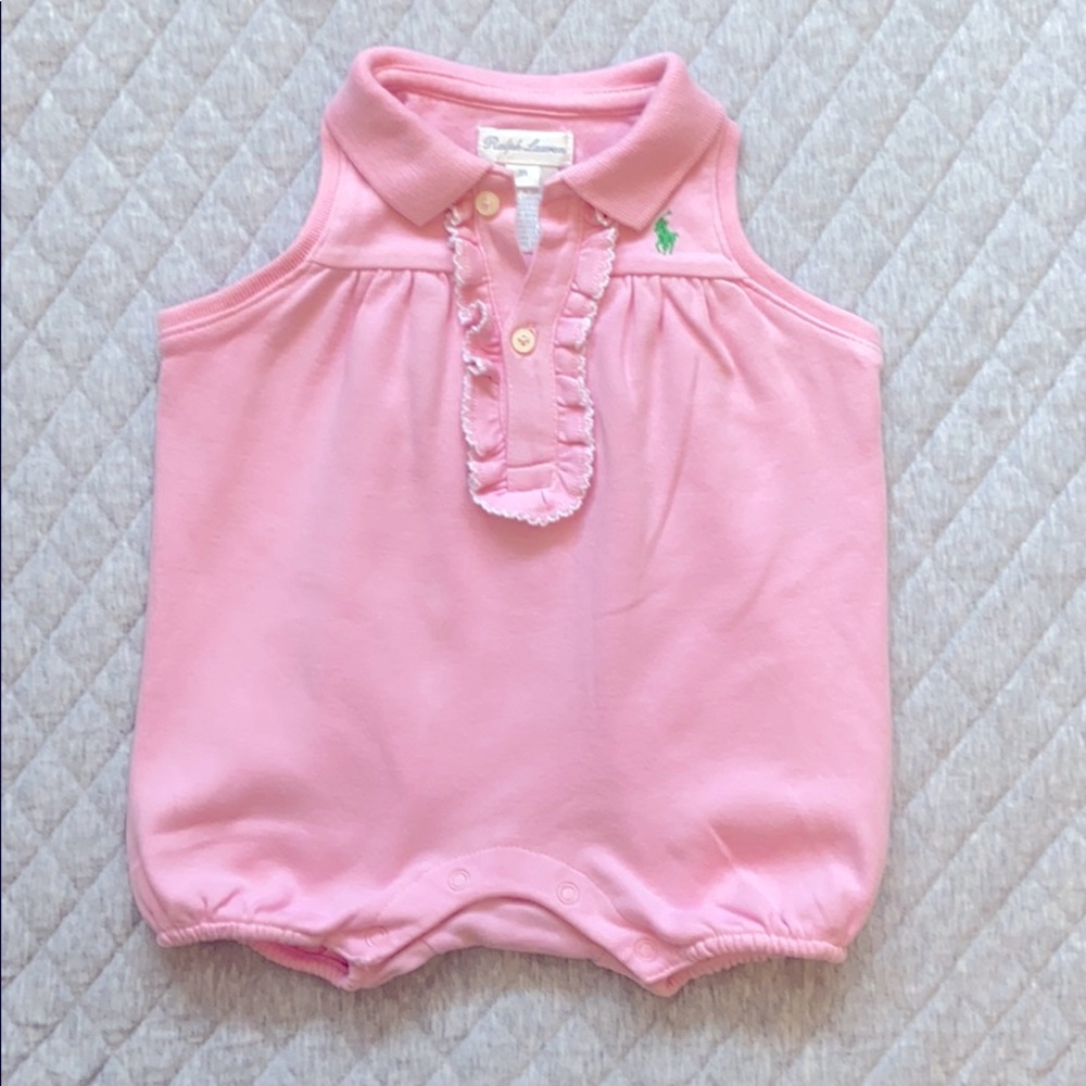 Ralph Lauren Light Pink Ruffle Romper One Piece 3m